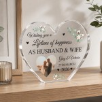 Personalised Mr And Mrs Gift Acrylic Freestanding Heart Personalised Mr And Mrs Gift Acrylic Freestanding Heart