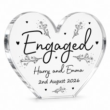 ENGAGEMENT Gift For Couple Freestanding Heart Acrylic Plaque