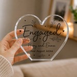 ENGAGEMENT Gift For Couple Freestanding Heart Acrylic Plaque