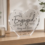 ENGAGEMENT Gift For Couple Freestanding Heart Acrylic Plaque
