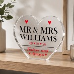 Wedding Day Gifts Personalised Mr And Mrs Gift Heart Acrylic Wedding Day Gifts Personalised Mr And Mrs Gift Heart Acrylic