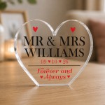 Wedding Day Gifts Personalised Mr And Mrs Gift Heart Acrylic Wedding Day Gifts Personalised Mr And Mrs Gift Heart Acrylic