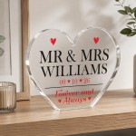 Wedding Day Gifts Personalised Mr And Mrs Gift Heart Acrylic Wedding Day Gifts Personalised Mr And Mrs Gift Heart Acrylic