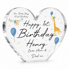 Personalised Happy 1st Birthday Gift For Baby Boy Son Grandson