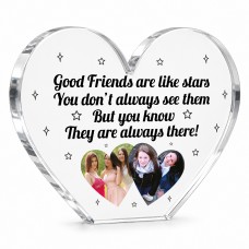 Friendship Gift Personalised Freestanding Heart Plaque