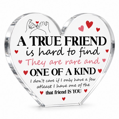 TRUE FRIEND Friendship Gift For Best Friend Freestanding Heart TRUE FRIEND Friendship Gift For Best Friend Freestanding Heart