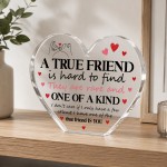 TRUE FRIEND Friendship Gift For Best Friend Freestanding Heart TRUE FRIEND Friendship Gift For Best Friend Freestanding Heart