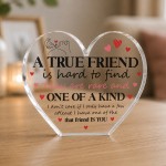TRUE FRIEND Friendship Gift For Best Friend Freestanding Heart TRUE FRIEND Friendship Gift For Best Friend Freestanding Heart