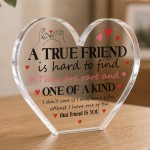 TRUE FRIEND Friendship Gift For Best Friend Freestanding Heart TRUE FRIEND Friendship Gift For Best Friend Freestanding Heart