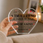 TRUE FRIEND Friendship Gift For Best Friend Freestanding Heart TRUE FRIEND Friendship Gift For Best Friend Freestanding Heart