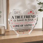 TRUE FRIEND Friendship Gift For Best Friend Freestanding Heart TRUE FRIEND Friendship Gift For Best Friend Freestanding Heart