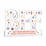 Friendship Gift Freestanding Acrylic Plaque 15x10cm Friend Gift