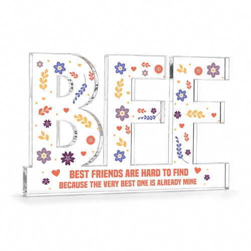 Friendship Gift Freestanding Acrylic Plaque 15x10cm Friend Gift