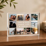 Personalised Anniversary 10 Photo Plaque Gift For Him Her