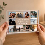 Personalised Anniversary 10 Photo Plaque Gift For Him Her
