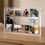 Personalised Anniversary 10 Photo Plaque Gift For Him Her