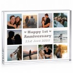 Personalised 1st Anniversary 10 Photo Plaque Gift For Boyfriend Personalised 1st Anniversary 10 Photo Plaque Gift For Boyfriend