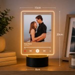 Personalised Song Plaque with Photo Acrylic Night Light Personalised Song Plaque with Photo Acrylic Night Light