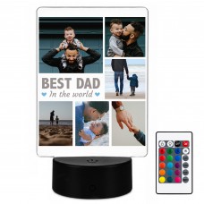 Personalised Best Dad LED Photo Plaque Fathers Day Gift For Dad 