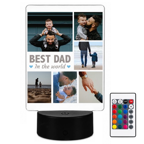 Personalised Best Dad LED Photo Plaque Fathers Day Gift For Dad Personalised Best Dad LED Photo Plaque Fathers Day Gift For Dad