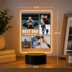 Personalised Best Dad LED Photo Plaque Fathers Day Gift For Dad Personalised Best Dad LED Photo Plaque Fathers Day Gift For Dad