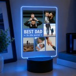 Personalised Best Dad LED Photo Plaque Fathers Day Gift For Dad Personalised Best Dad LED Photo Plaque Fathers Day Gift For Dad