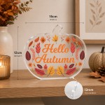 Hello Autumn Pumpkin Acrylic Plaque Ornament 15x12cm Autumnal Hello Autumn Pumpkin Acrylic Plaque Ornament 15x12cm Autumnal