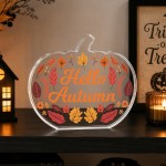 Hello Autumn Pumpkin Acrylic Plaque Ornament 15x12cm Autumnal Hello Autumn Pumpkin Acrylic Plaque Ornament 15x12cm Autumnal