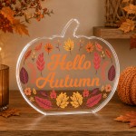 Hello Autumn Pumpkin Acrylic Plaque Ornament 15x12cm Autumnal Hello Autumn Pumpkin Acrylic Plaque Ornament 15x12cm Autumnal