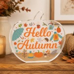 Hello Autumn Pumpkin Decoration Acrylic Freestanding Autumnal Hello Autumn Pumpkin Decoration Acrylic Freestanding Autumnal