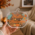 Hello Autumn Pumpkin Decoration Acrylic Freestanding Autumnal Hello Autumn Pumpkin Decoration Acrylic Freestanding Autumnal