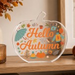 Hello Autumn Pumpkin Decoration Acrylic Freestanding Autumnal Hello Autumn Pumpkin Decoration Acrylic Freestanding Autumnal