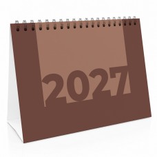 2027 Brown Calendar Desktop Office Planner Month to View