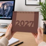 2027 Brown Calendar Desktop Office Planner Month to View 2027 Brown Calendar Desktop Office Planner Month to View