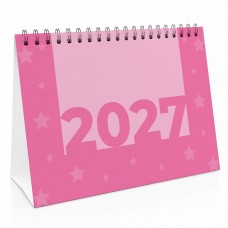 Pink 2027 Calendar Desktop Office Planner Month to View