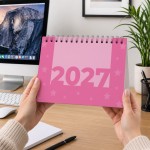 Pink 2027 Calendar Desktop Office Planner Month to View Pink 2027 Calendar Desktop Office Planner Month to View