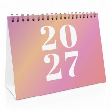 Pink 2027 Calendar A5 Landscape Flip Month To View Planner