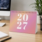 Pink 2027 Calendar A5 Landscape Flip Month To View Planner