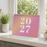 Pink 2027 Calendar A5 Landscape Flip Month To View Planner