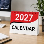  2027 A5 Desktop Calendar Month to View Spiral Bound Planner