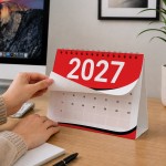  2027 A5 Desktop Calendar Month to View Spiral Bound Planner