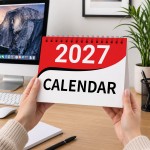  2027 A5 Desktop Calendar Month to View Spiral Bound Planner