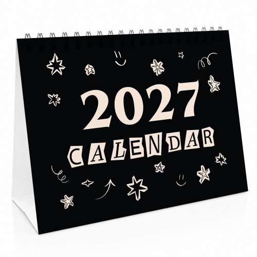 Black 2027 A5 Desktop Calendar Month to View Spiral Bound Black 2027 A5 Desktop Calendar Month to View Spiral Bound