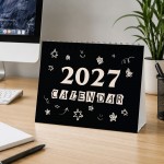 Black 2027 A5 Desktop Calendar Month to View Spiral Bound Black 2027 A5 Desktop Calendar Month to View Spiral Bound