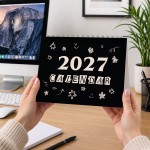 Black 2027 A5 Desktop Calendar Month to View Spiral Bound Black 2027 A5 Desktop Calendar Month to View Spiral Bound