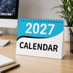 Blue 2027 A5 Desktop Calendar Month to View Spiral Bound Planner Blue 2027 A5 Desktop Calendar Month to View Spiral Bound Planner