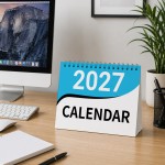 Blue 2027 A5 Desktop Calendar Month to View Spiral Bound Planner Blue 2027 A5 Desktop Calendar Month to View Spiral Bound Planner