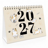 Cat 2027 A5 Desktop Calendar Month to View Spiral Bound Planner