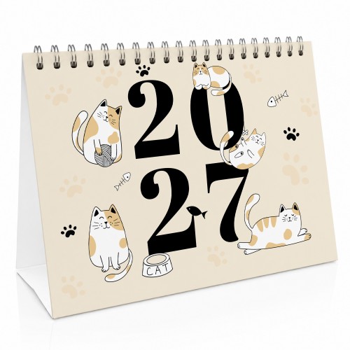 Cat 2027 A5 Desktop Calendar Month to View Spiral Bound Planner Cat 2027 A5 Desktop Calendar Month to View Spiral Bound Planner