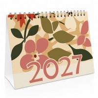Floral 2027 A5 Desktop Calendar Month to View Spiral Bound